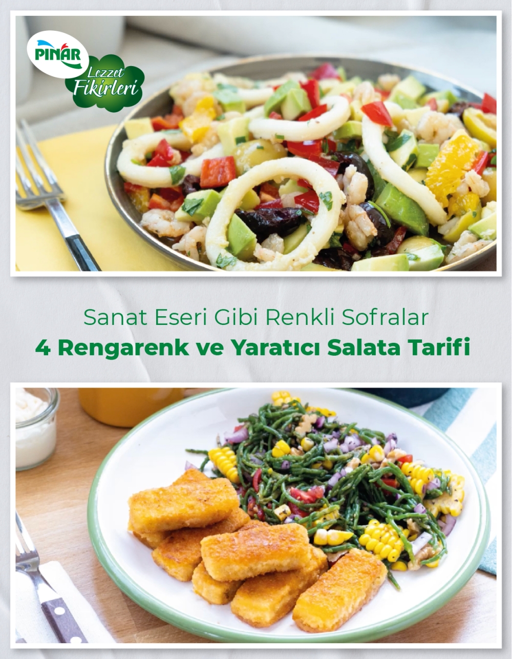 Pınar Lezzet Bilgileri: Sanat Eseri Gibi Renkli Sofralar: 4 Rengarenk ve Yaratıcı Salata Tarifi