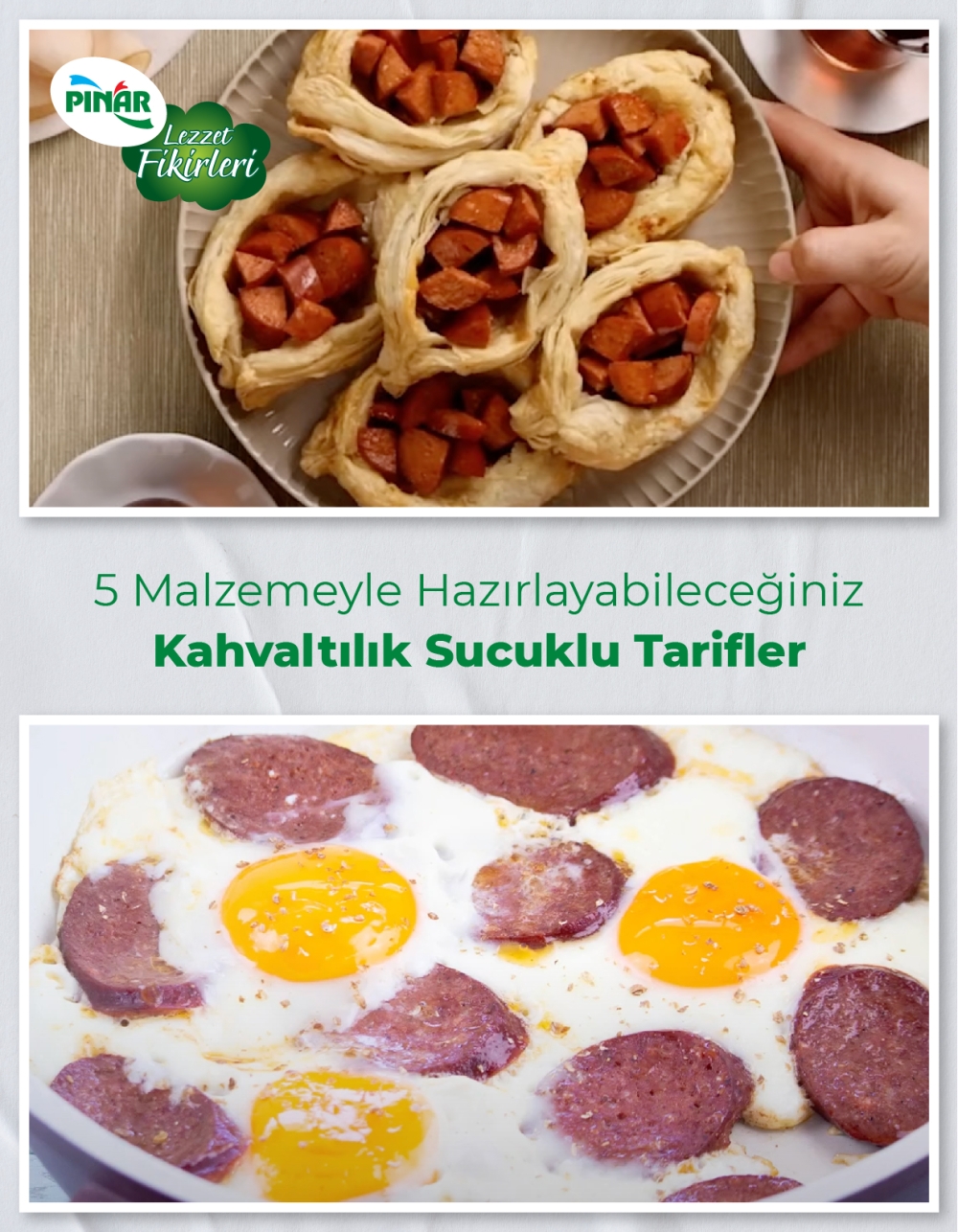 5 Malzemeyle Hazırlayabileceğiniz Kahvaltılık Sucuklu Tarifler