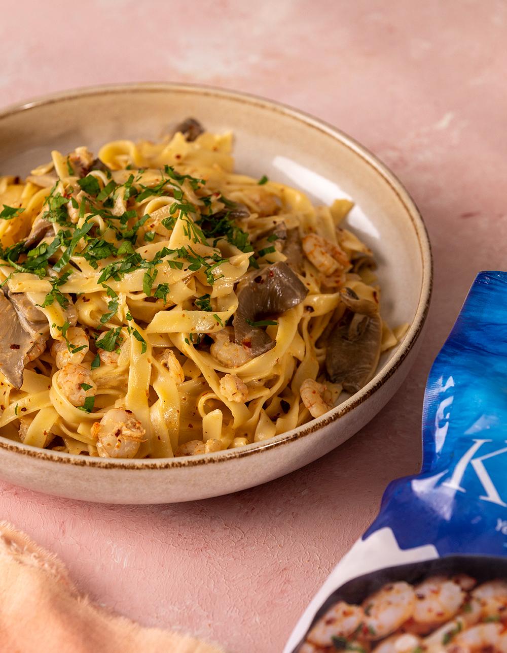 Karidesli Mantarlı Tagliatelli