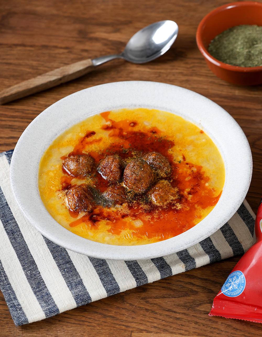 Misket Köfteli Mahluta Çorbası